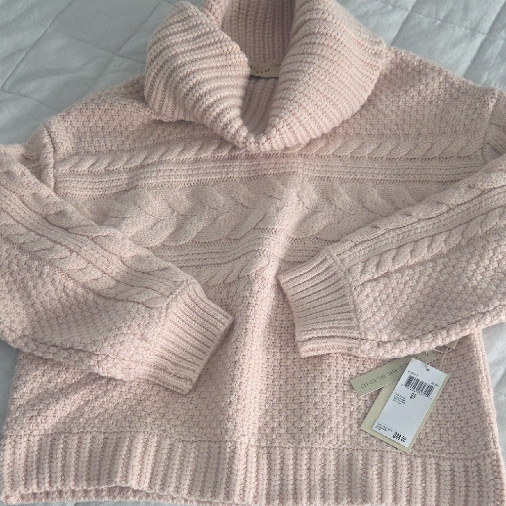 Elie Tahari Soft Pink Cowl Neck Sweater NWT